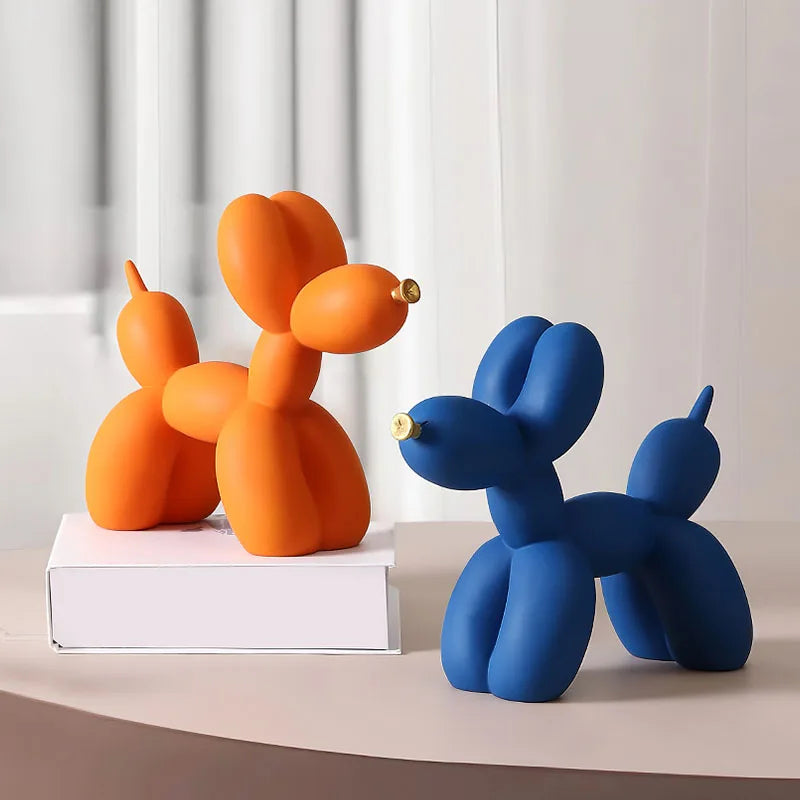 Colorful Balloon Dog Figurines – Artistic Resin Sculptures for Modern Home & Office Décor