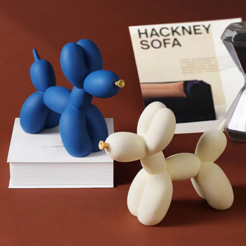 Colorful Balloon Dog Figurines – Artistic Resin Sculptures for Modern Home & Office Décor