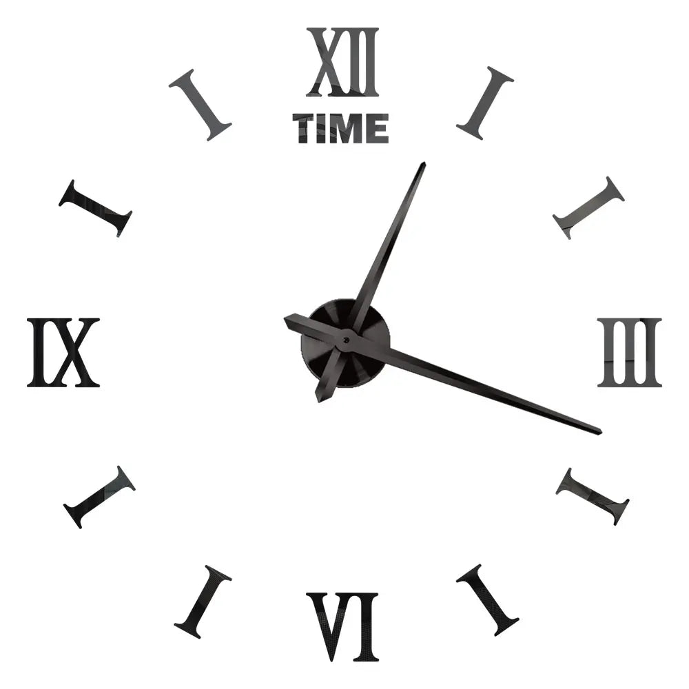 DIY 3D Self-Adhesive Mirrored Acrylic Wall Clock – Modern Frameless Timepiece for Home & Office