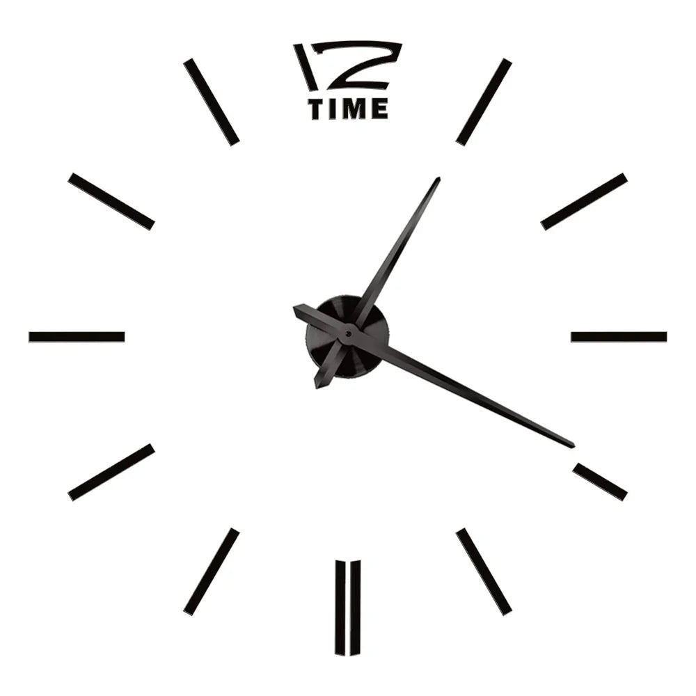 DIY 3D Self-Adhesive Mirrored Acrylic Wall Clock – Modern Frameless Timepiece for Home & Office