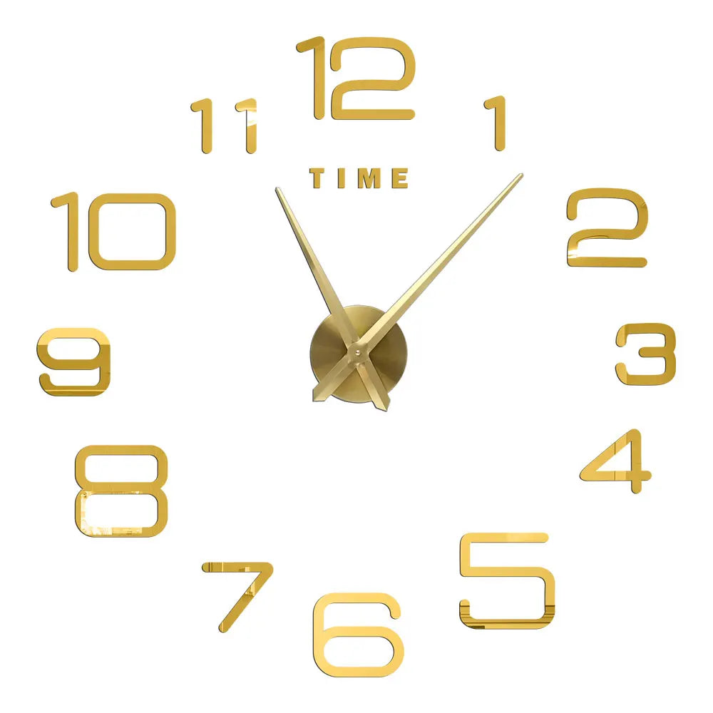 DIY 3D Self-Adhesive Mirrored Acrylic Wall Clock – Modern Frameless Timepiece for Home & Office
