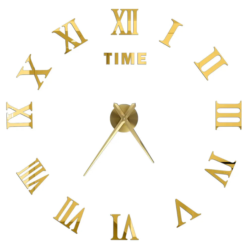 DIY 3D Self-Adhesive Mirrored Acrylic Wall Clock – Modern Frameless Timepiece for Home & Office