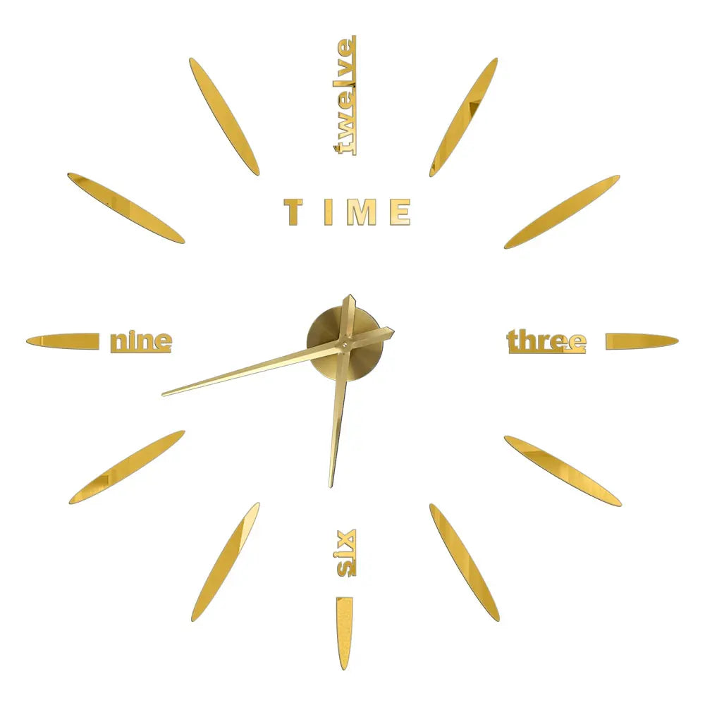 DIY 3D Self-Adhesive Mirrored Acrylic Wall Clock – Modern Frameless Timepiece for Home & Office