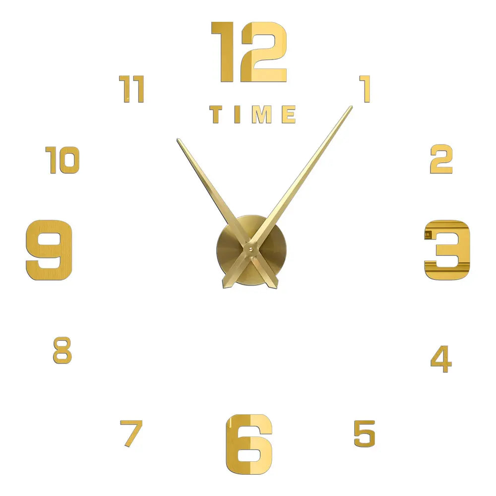 DIY 3D Self-Adhesive Mirrored Acrylic Wall Clock – Modern Frameless Timepiece for Home & Office