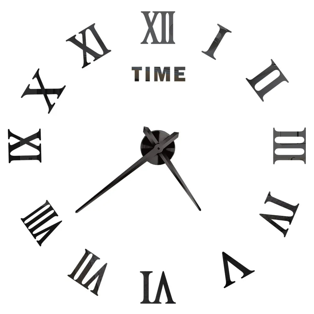 DIY 3D Self-Adhesive Mirrored Acrylic Wall Clock – Modern Frameless Timepiece for Home & Office