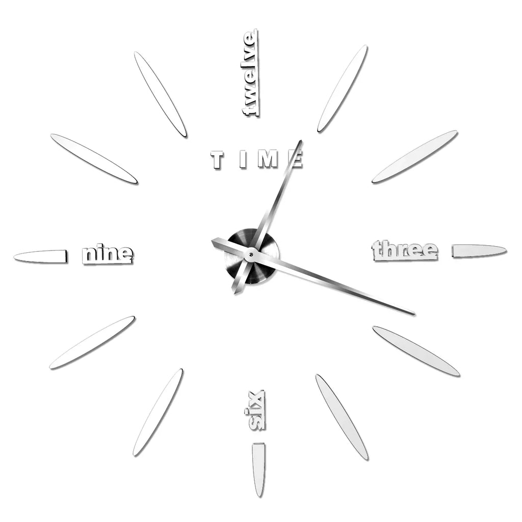 DIY 3D Self-Adhesive Mirrored Acrylic Wall Clock – Modern Frameless Timepiece for Home & Office