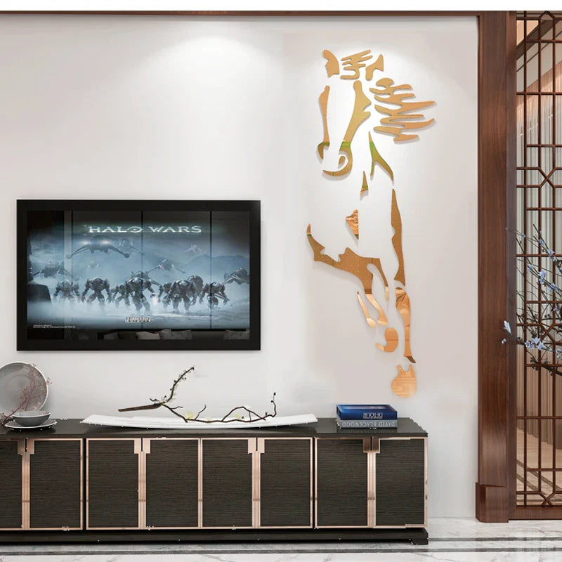 Acrylic 3D Horse Wall Sticker – Removable Decorative Mural for Home & Office