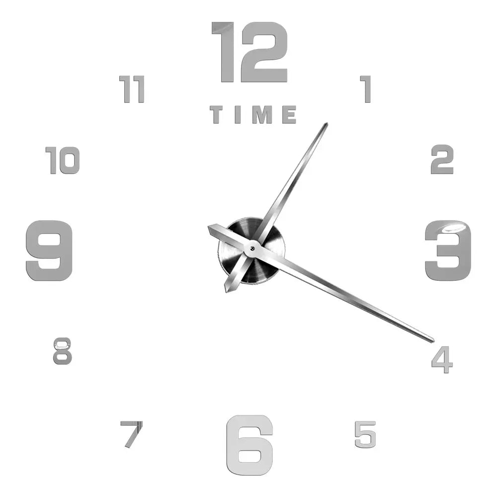 DIY 3D Self-Adhesive Mirrored Acrylic Wall Clock – Modern Frameless Timepiece for Home & Office