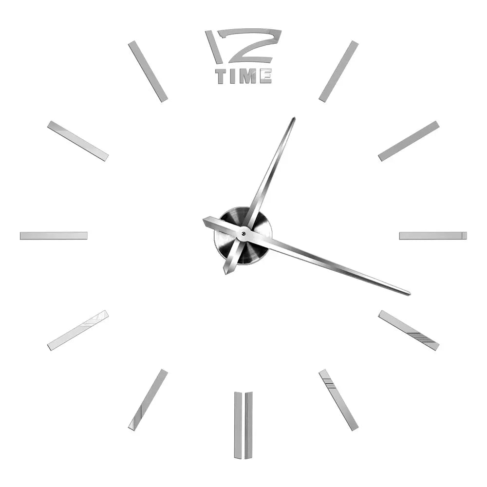 DIY 3D Self-Adhesive Mirrored Acrylic Wall Clock – Modern Frameless Timepiece for Home & Office
