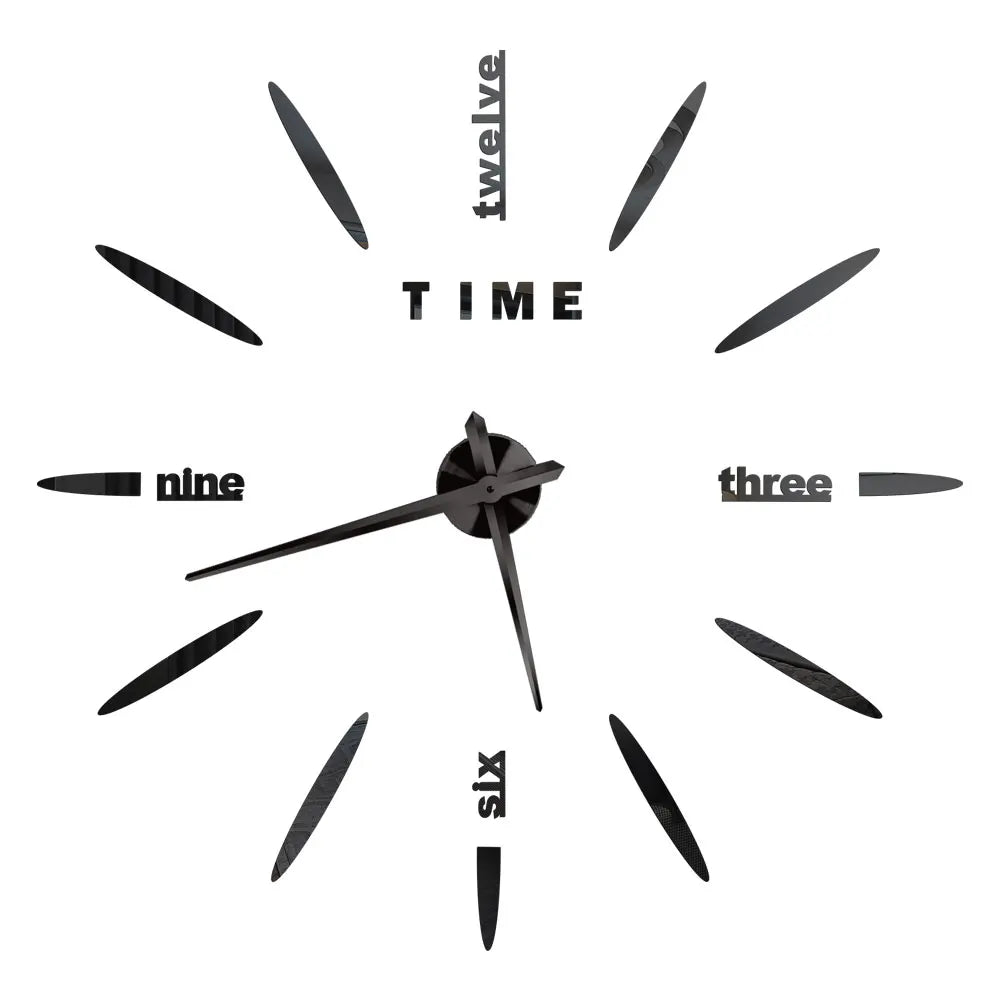 DIY 3D Self-Adhesive Mirrored Acrylic Wall Clock – Modern Frameless Timepiece for Home & Office