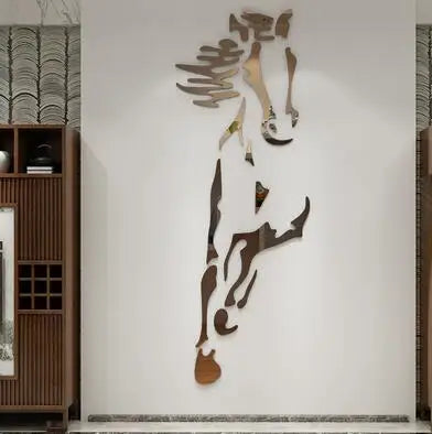 Acrylic 3D Horse Wall Sticker – Removable Decorative Mural for Home & Office