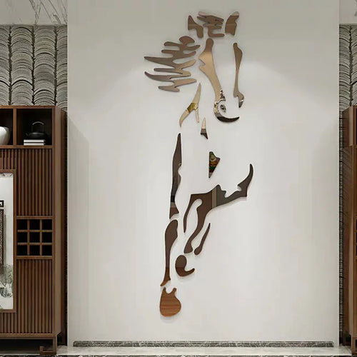 Acrylic 3D Horse Wall Sticker – Removable Decorative Mural for Home & Office