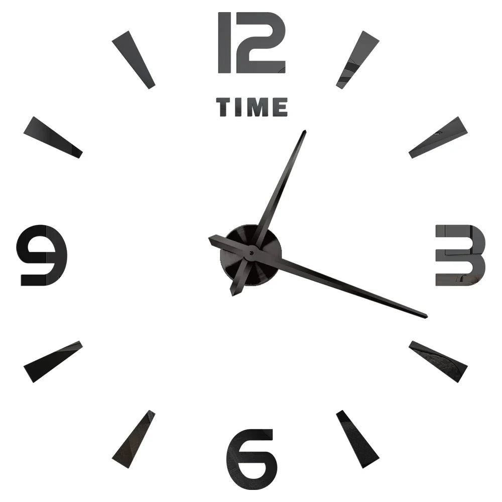 DIY 3D Self-Adhesive Mirrored Acrylic Wall Clock – Modern Frameless Timepiece for Home & Office