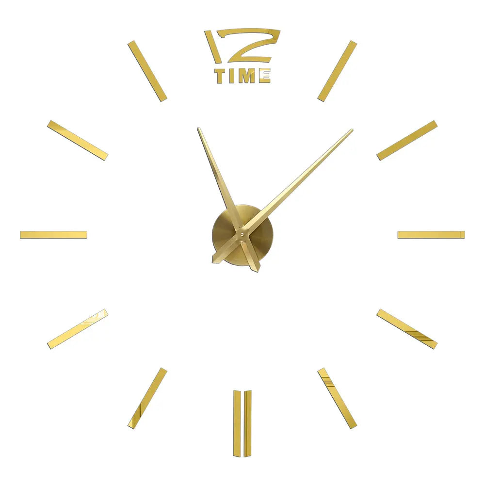 DIY 3D Self-Adhesive Mirrored Acrylic Wall Clock – Modern Frameless Timepiece for Home & Office