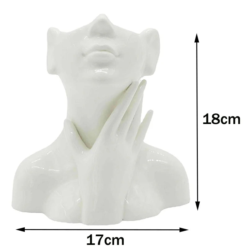 Serenity Ceramic Head Vases – Elegant Sculptural Planters for Modern Interiors