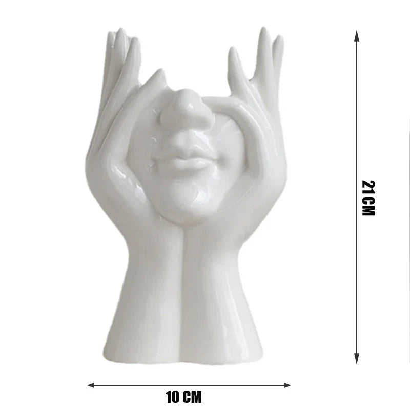 Serenity Ceramic Head Vases – Elegant Sculptural Planters for Modern Interiors