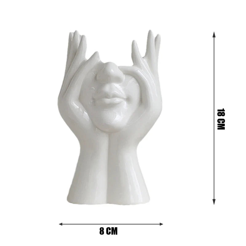 Serenity Ceramic Head Vases – Elegant Sculptural Planters for Modern Interiors