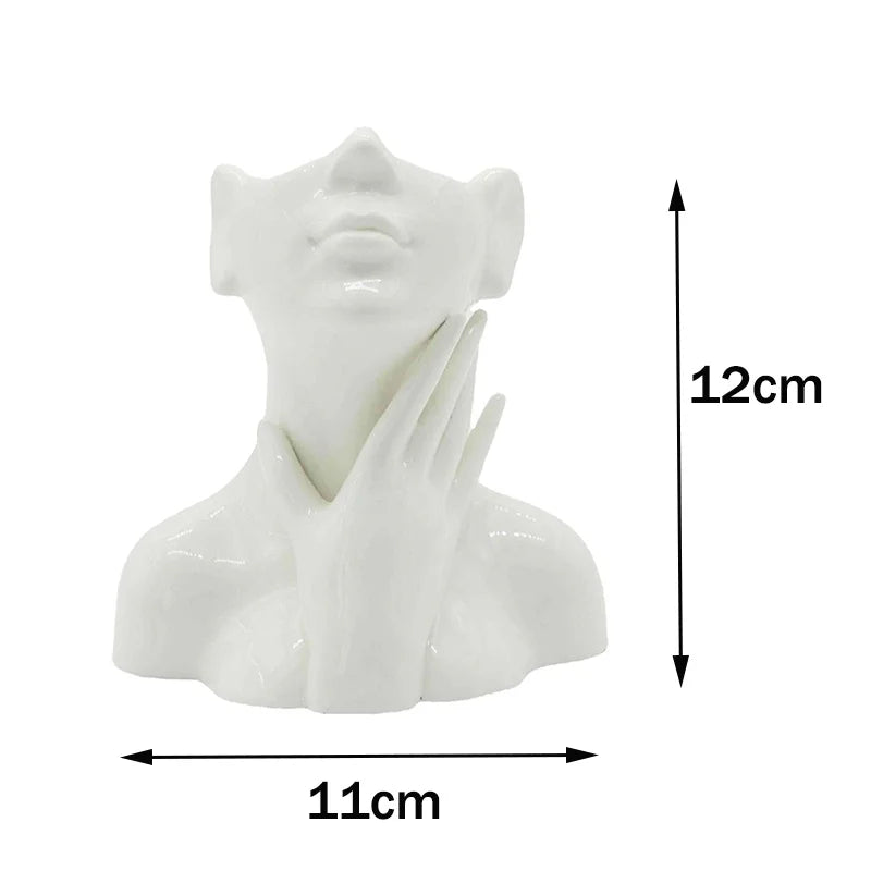 Serenity Ceramic Head Vases – Elegant Sculptural Planters for Modern Interiors