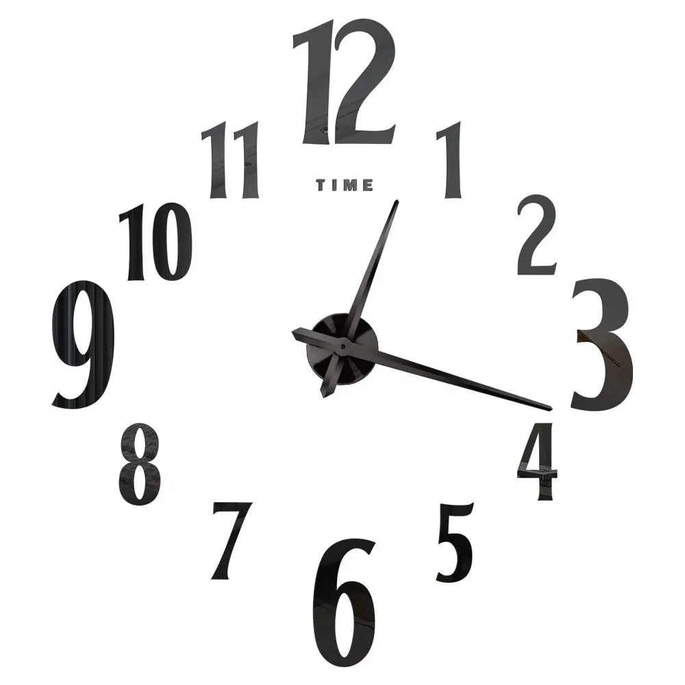 DIY 3D Self-Adhesive Mirrored Acrylic Wall Clock – Modern Frameless Timepiece for Home & Office