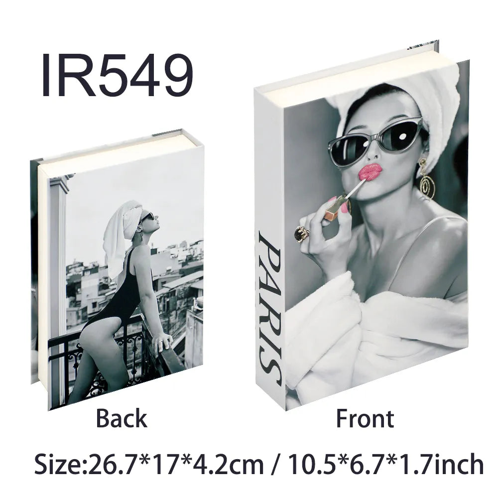 Fashion-Inspired Faux Book Storage Boxes – Elegant Decorative Accents for Home & Office