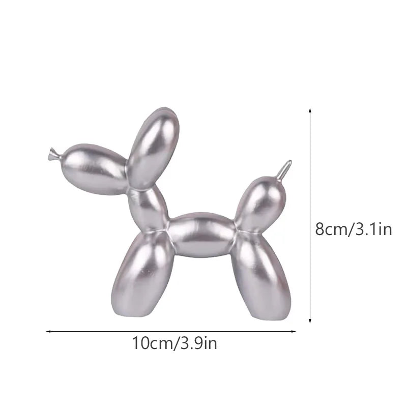 Colorful Balloon Dog Figurines – Artistic Resin Sculptures for Modern Home & Office Décor