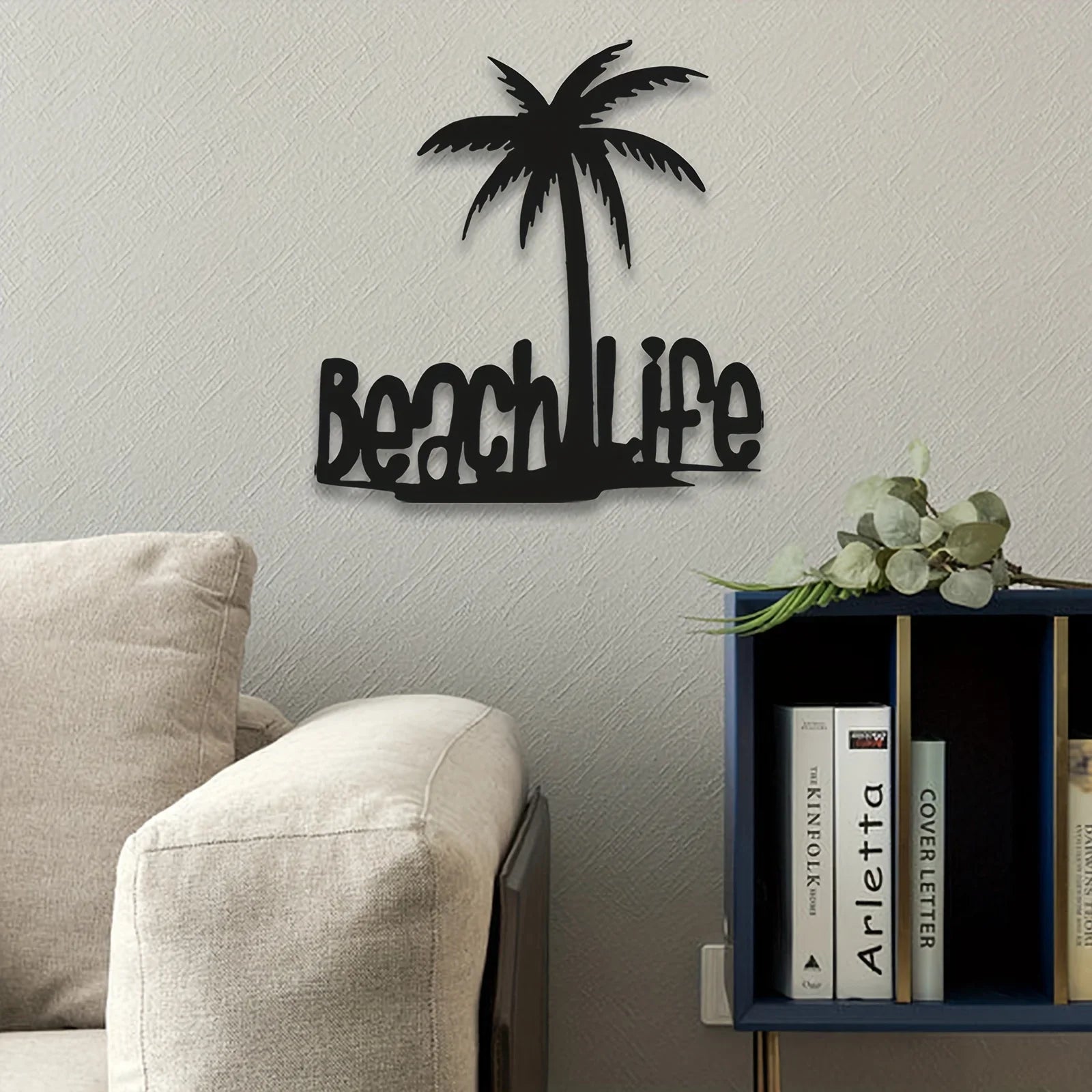 Beach Life Coconut Tree Metal Wall Art – 3D Tropical Wall Decor