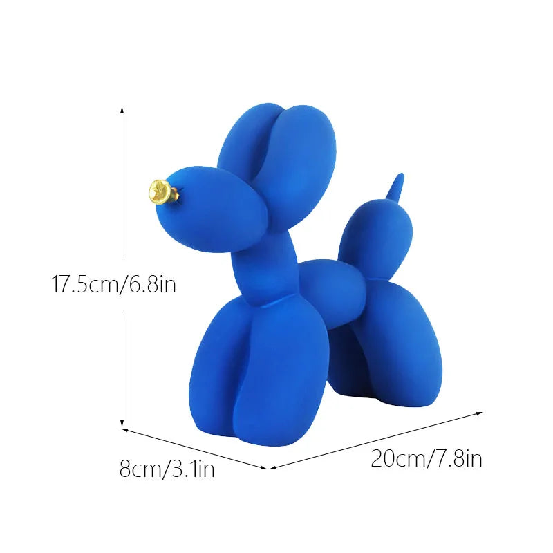 Colorful Balloon Dog Figurines – Artistic Resin Sculptures for Modern Home & Office Décor