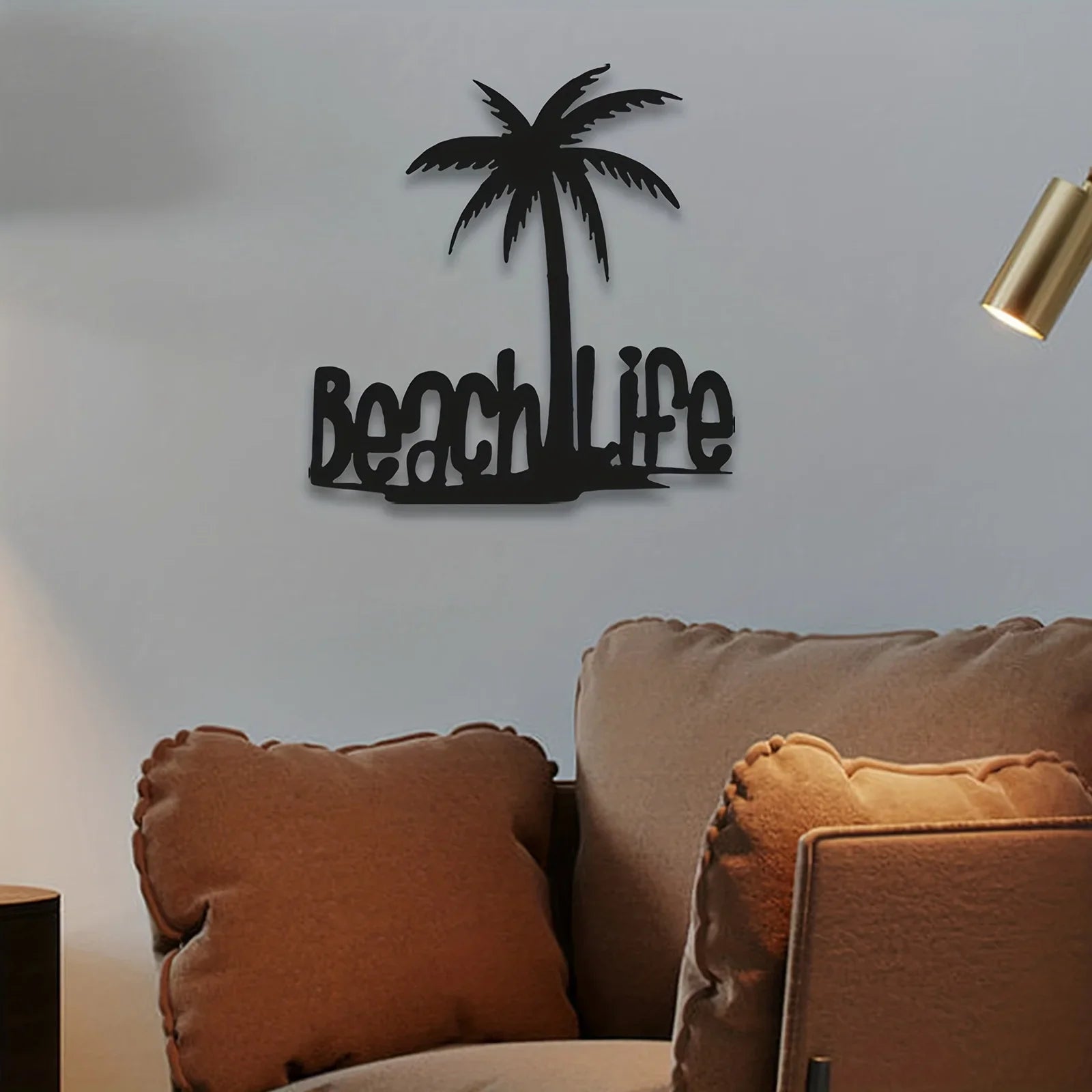 Beach Life Coconut Tree Metal Wall Art – 3D Tropical Wall Decor