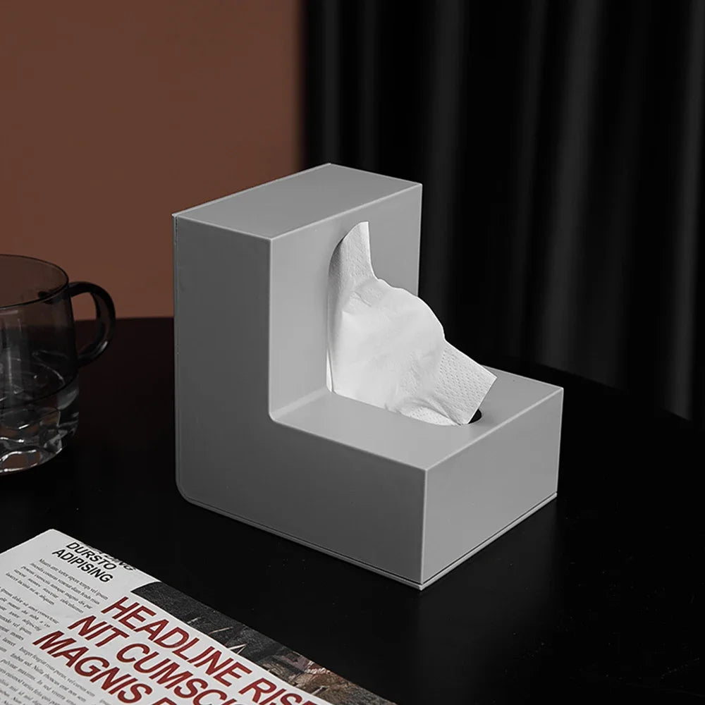 Modern Right-Angle Tissue Box – Minimalist L-Shaped Design for Home & Office
