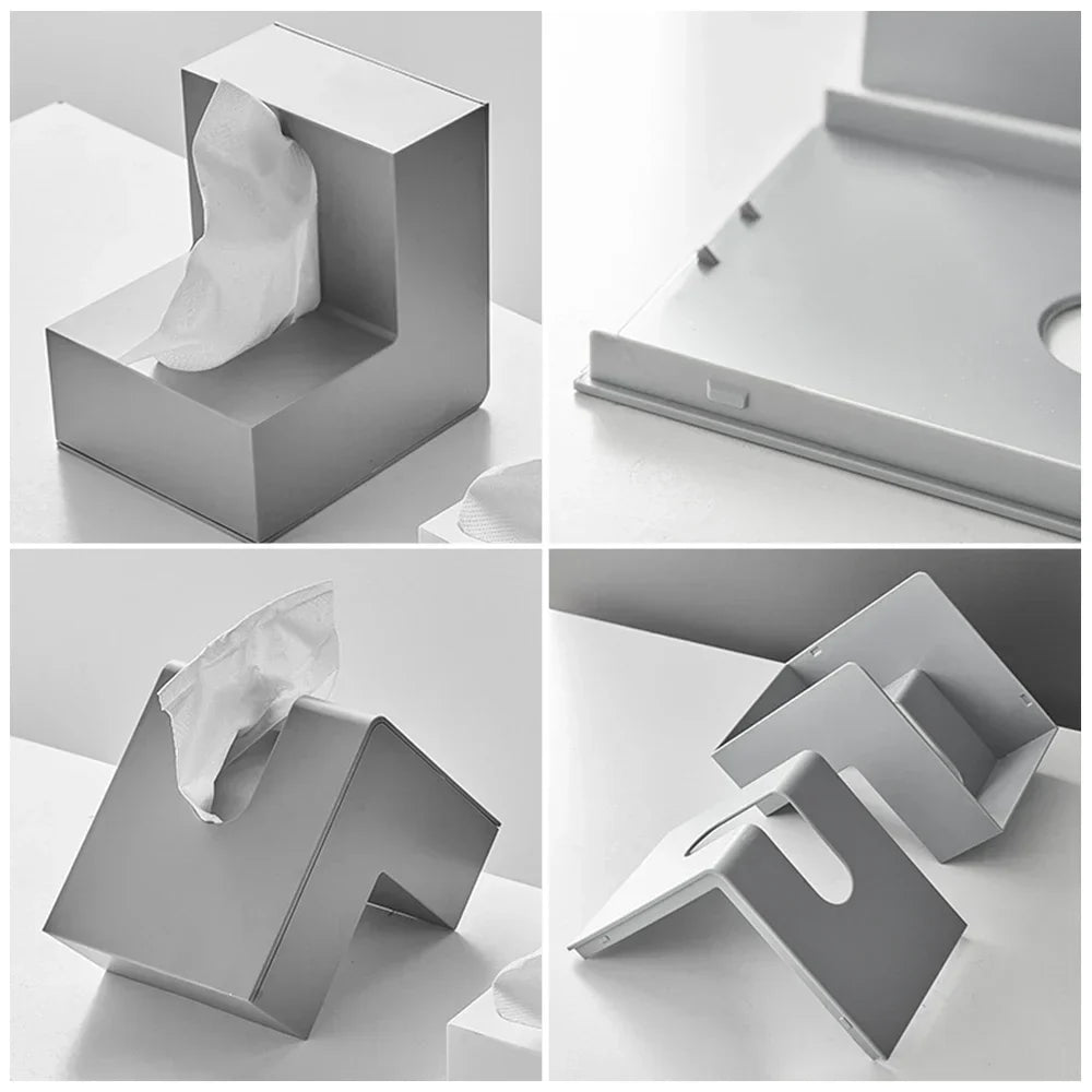 Modern Right-Angle Tissue Box – Minimalist L-Shaped Design for Home & Office