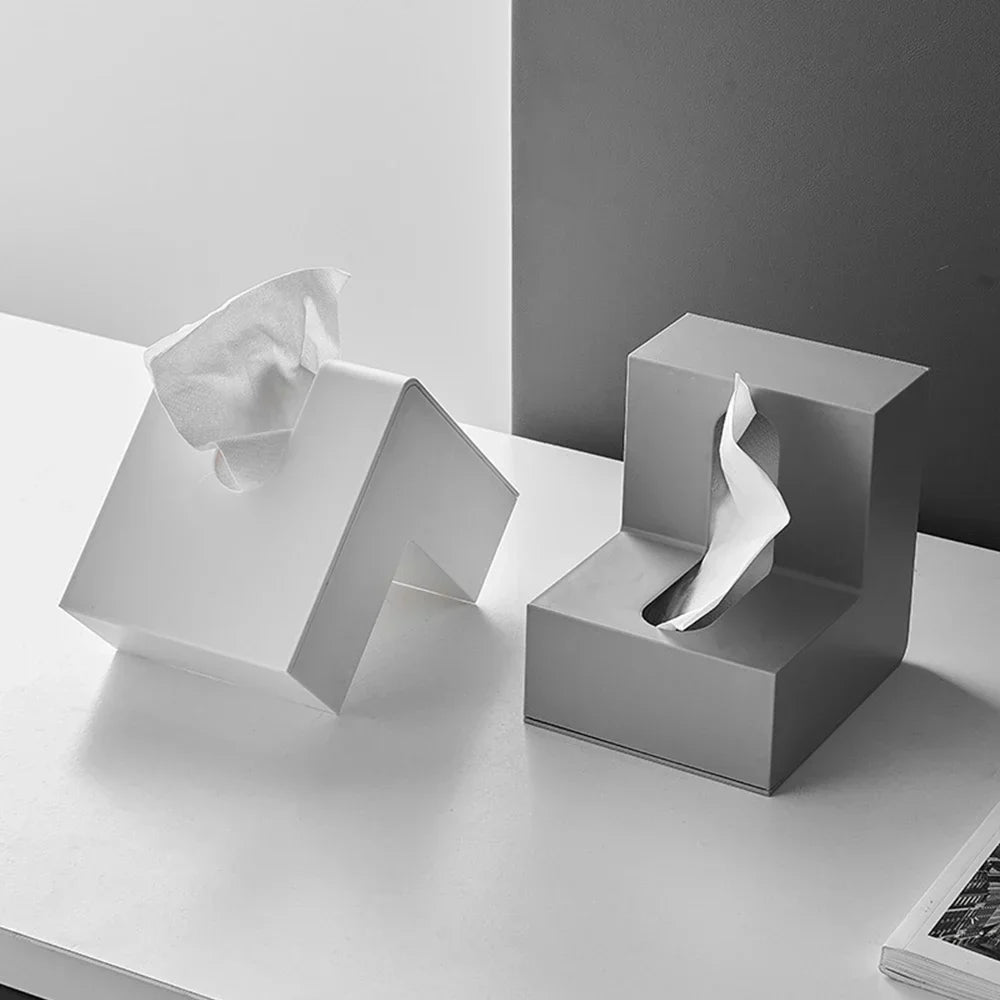 Modern Right-Angle Tissue Box – Minimalist L-Shaped Design for Home & Office