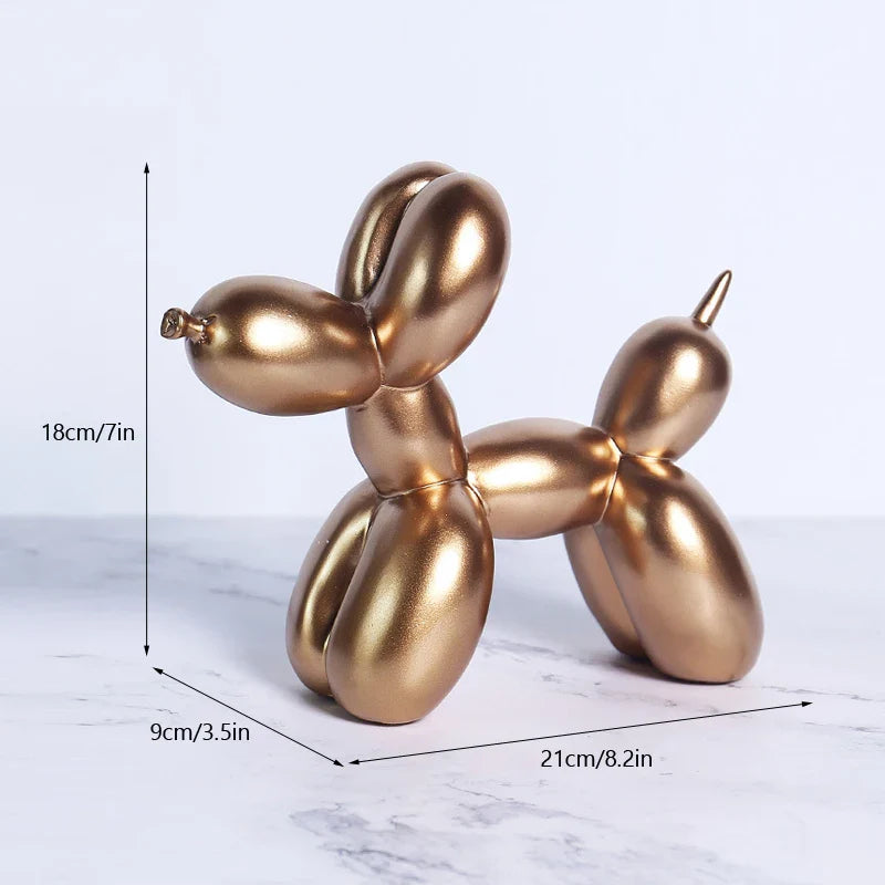 Colorful Balloon Dog Figurines – Artistic Resin Sculptures for Modern Home & Office Décor