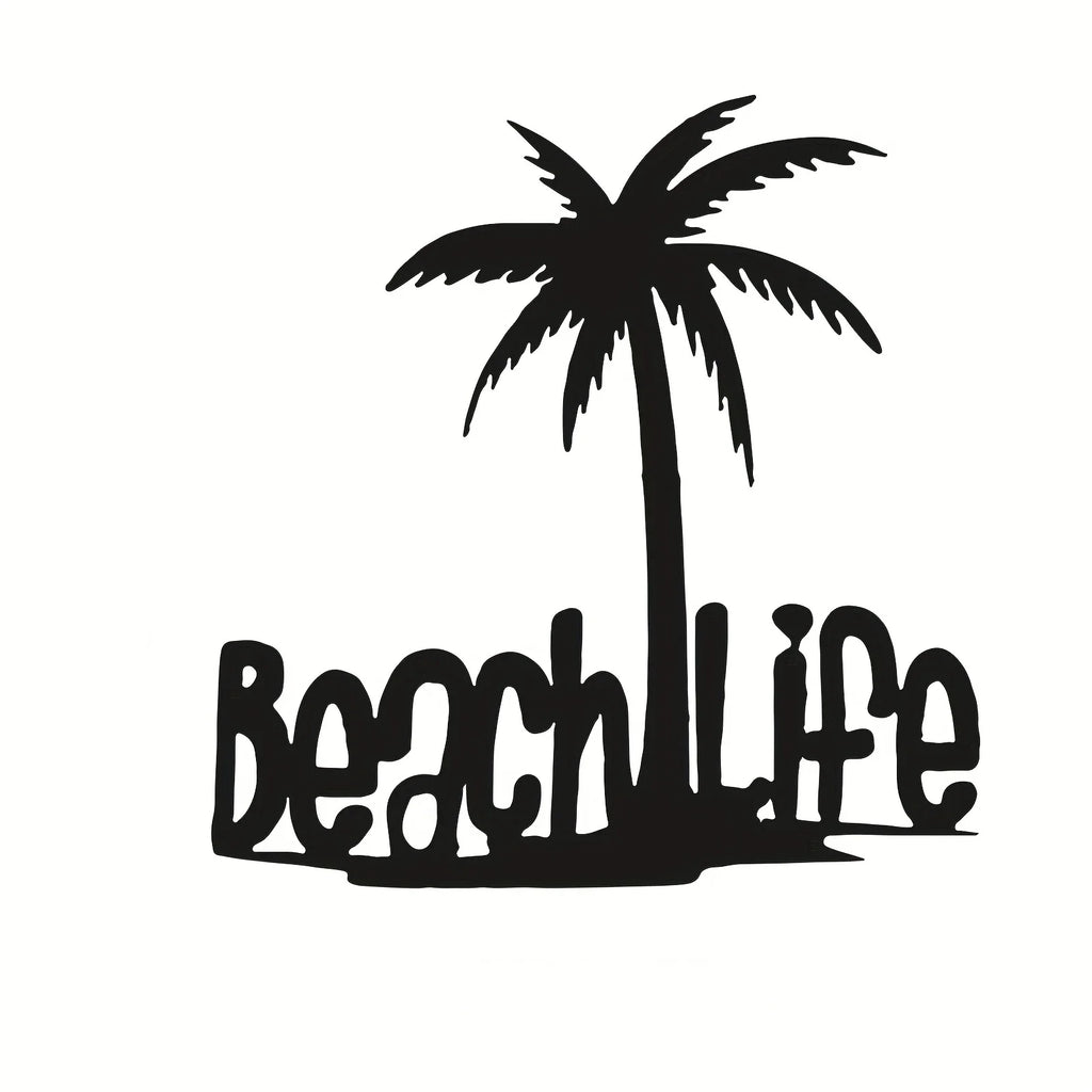Beach Life Coconut Tree Metal Wall Art – 3D Tropical Wall Decor