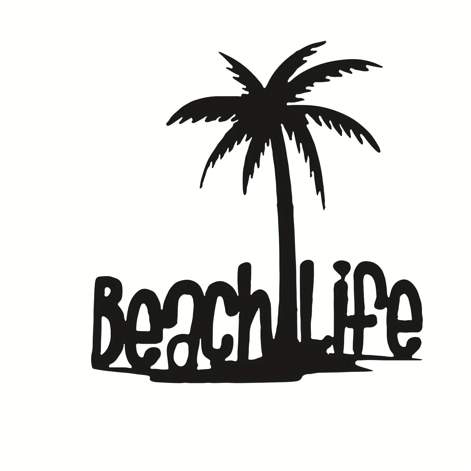 Beach Life Coconut Tree Metal Wall Art – 3D Tropical Wall Decor