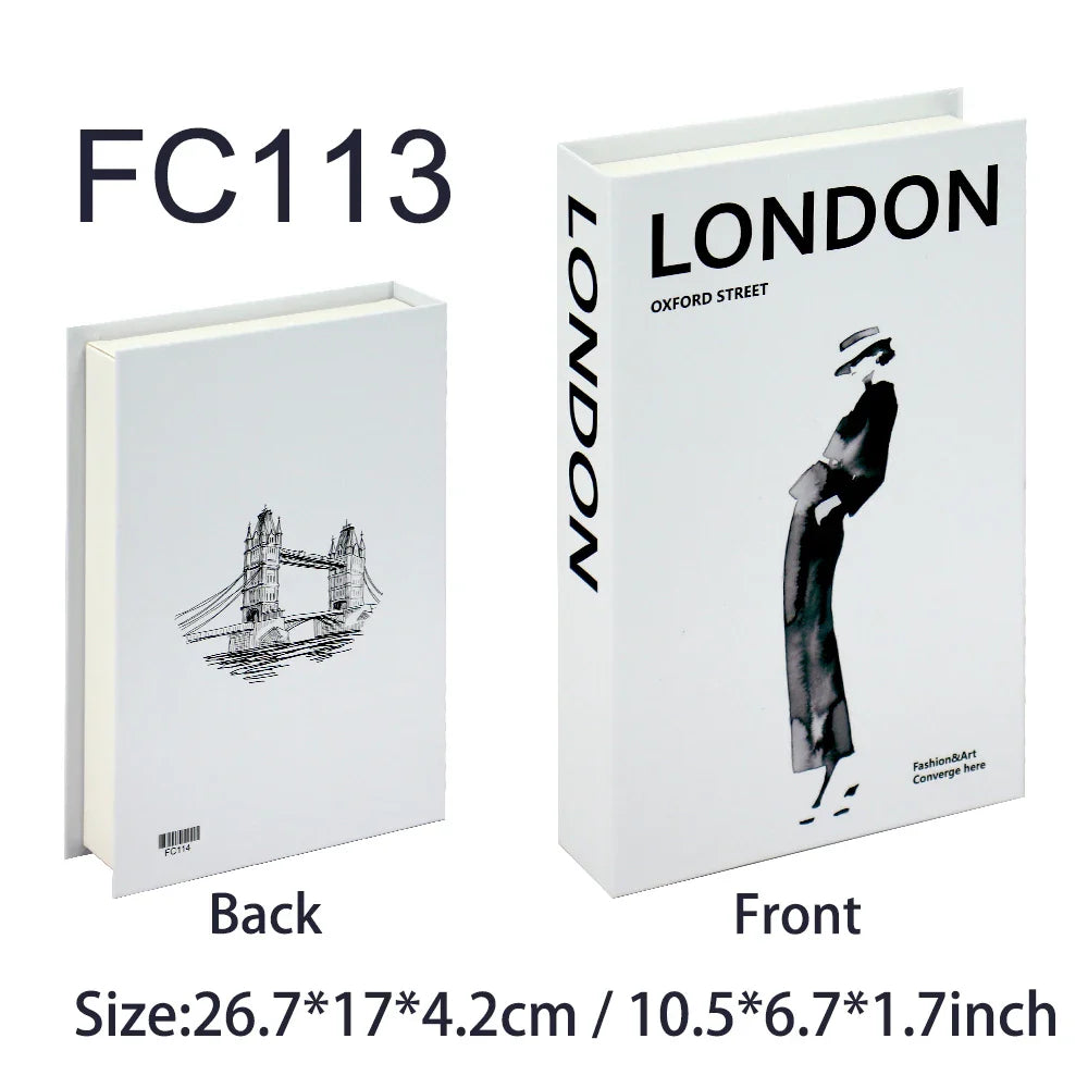 Fashion-Inspired Faux Book Storage Boxes – Elegant Decorative Accents for Home & Office