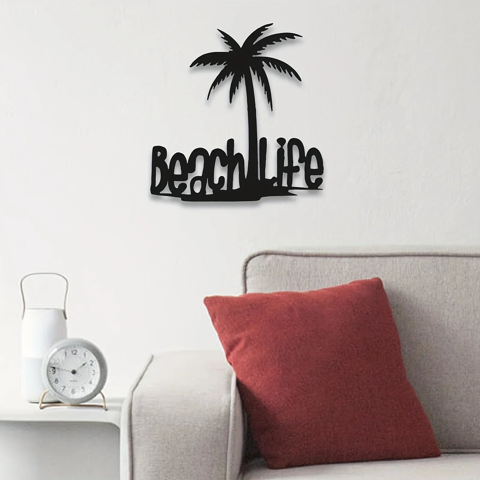 Beach Life Coconut Tree Metal Wall Art – 3D Tropical Wall Decor