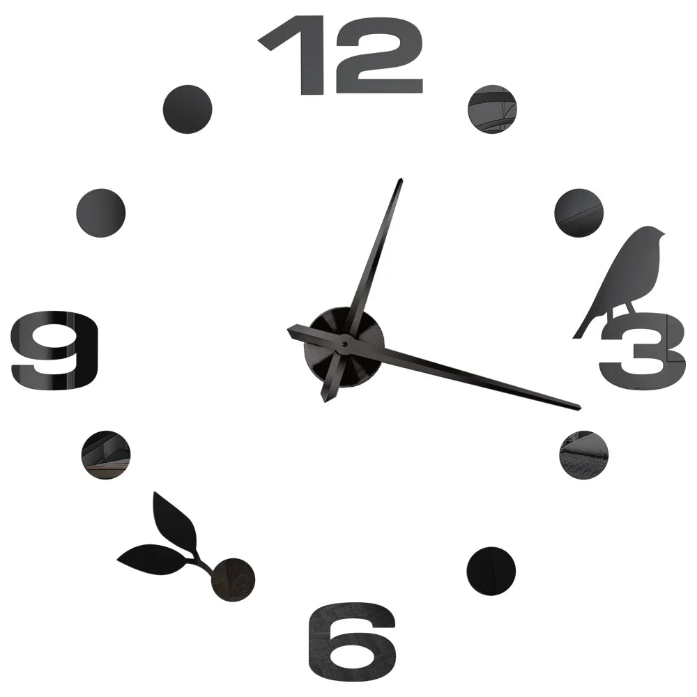 DIY 3D Self-Adhesive Mirrored Acrylic Wall Clock – Modern Frameless Timepiece for Home & Office
