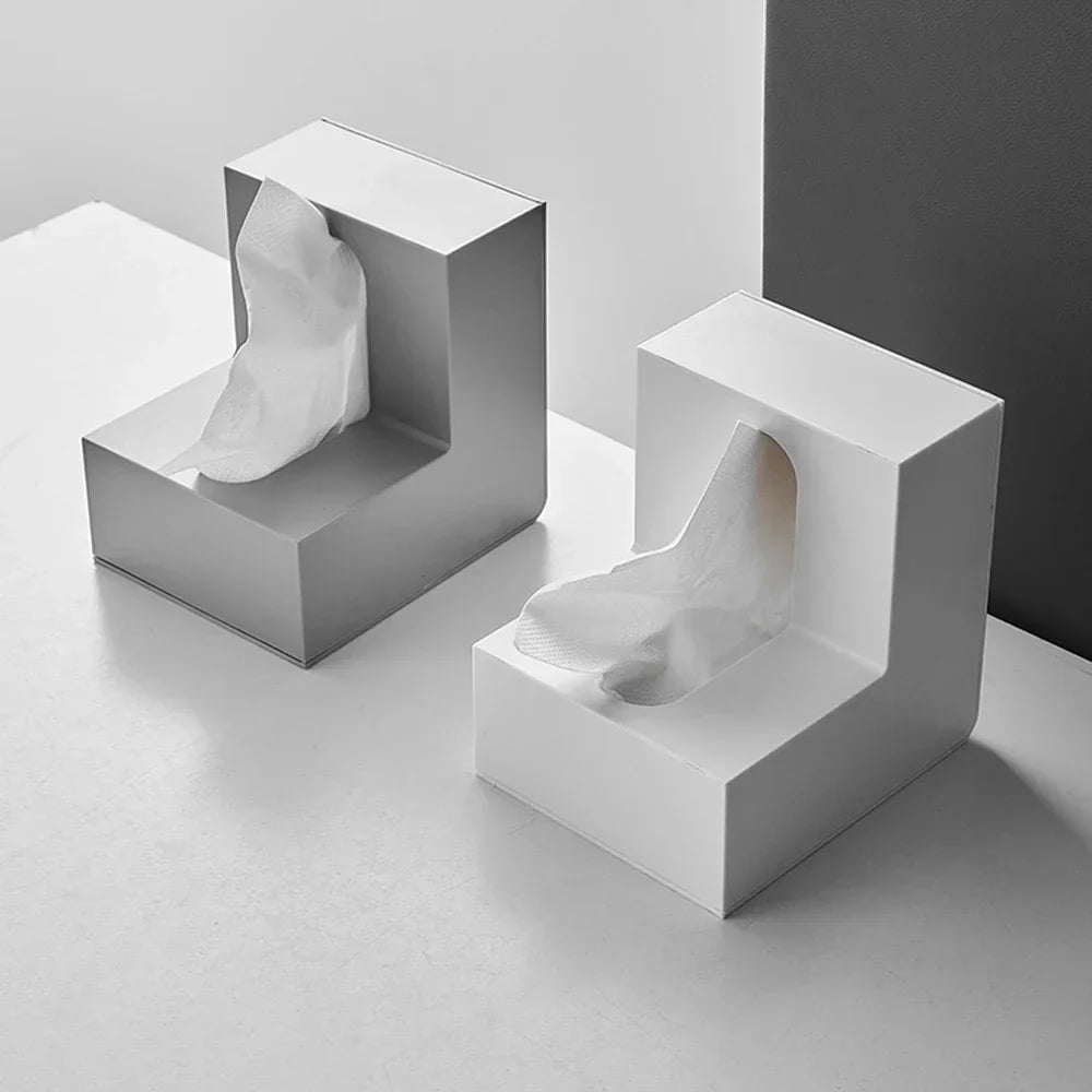 Modern Right-Angle Tissue Box – Minimalist L-Shaped Design for Home & Office