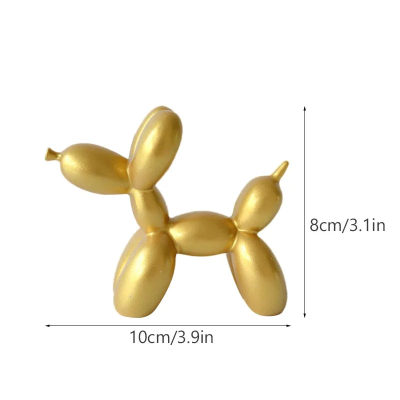 Colorful Balloon Dog Figurines – Artistic Resin Sculptures for Modern Home & Office Décor