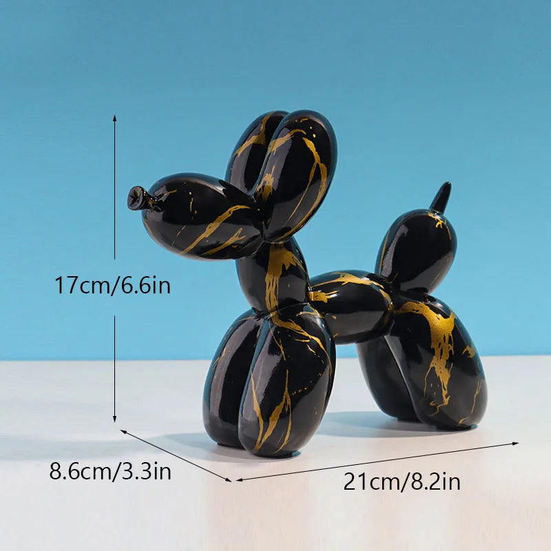 Colorful Balloon Dog Figurines – Artistic Resin Sculptures for Modern Home & Office Décor