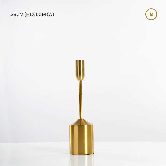 Elegant Golden Metal Candle Holders – Modern Decorative Stands for Home & Event Décor