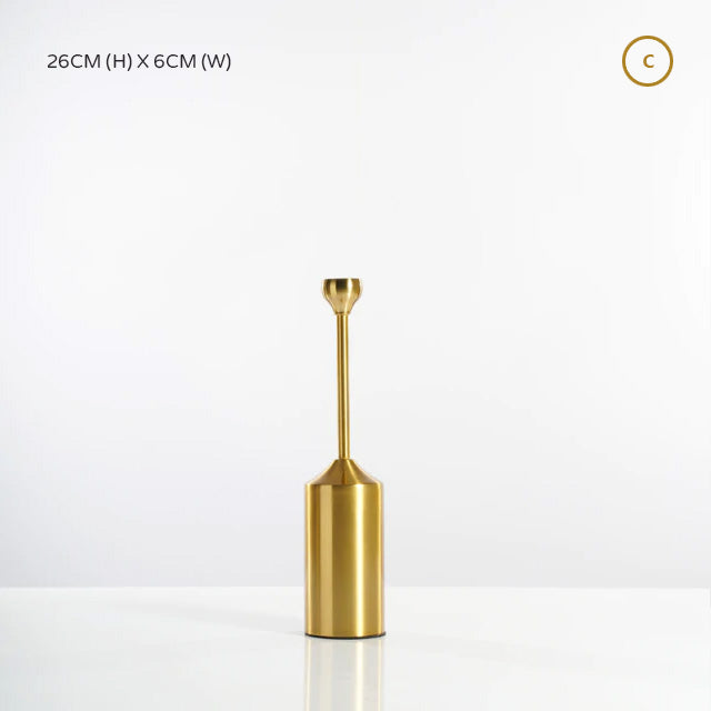 Elegant Golden Metal Candle Holders – Modern Decorative Stands for Home & Event Décor