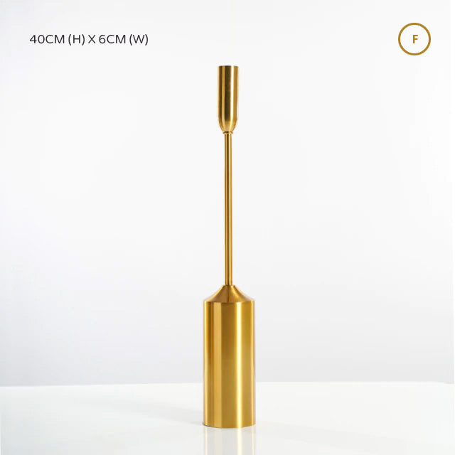 Elegant Golden Metal Candle Holders – Modern Decorative Stands for Home & Event Décor